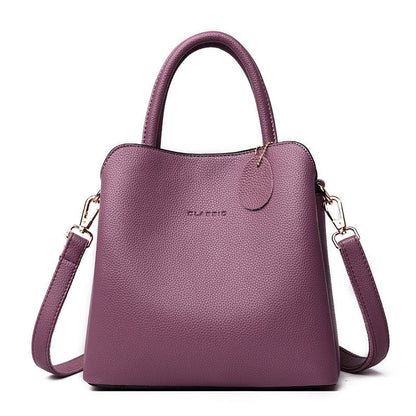 Sac à bandoulière en cuir synthétique texturé pour femme, style structuré - Fabienne