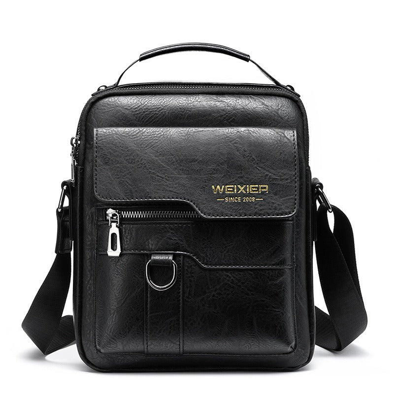 Sac à bandoulière vertical en cuir synthétique pour homme - Laurent