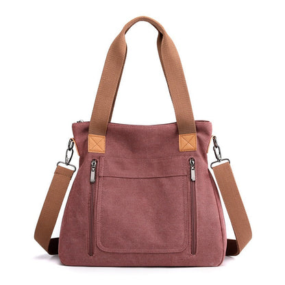 Casual, stevige canvas draagtas met dubbel handvat voor dames - Marisol