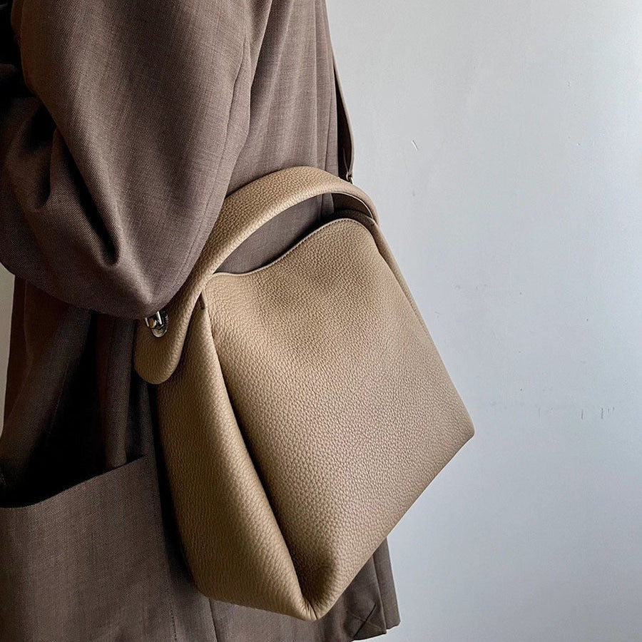 Dames schoudertas, gestructureerd design in synthetisch leer - Clémence