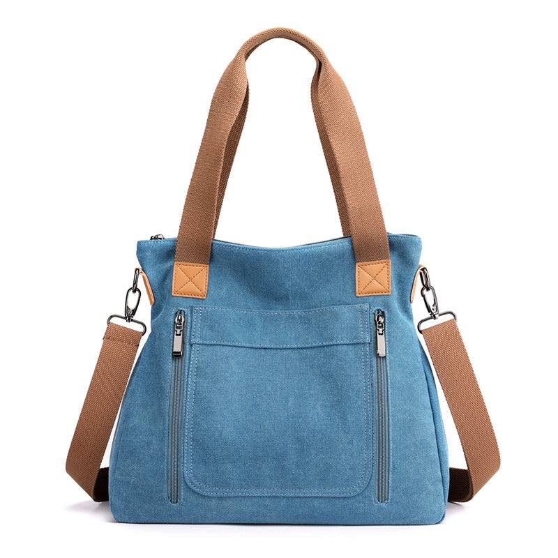 Casual, stevige canvas draagtas met dubbel handvat voor dames - Marisol