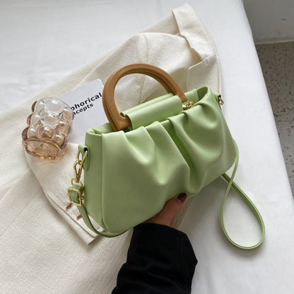 Sac à main pour femme avec effet de cuir à volants, style moderne - Amélie