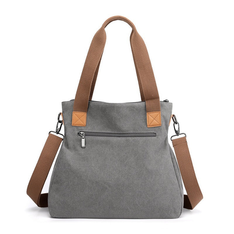 Casual, stevige canvas draagtas met dubbel handvat voor dames - Marisol