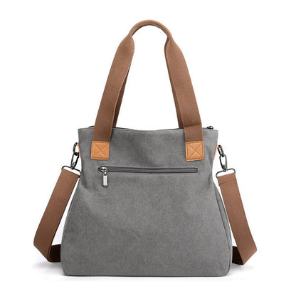 Casual, stevige canvas draagtas met dubbel handvat voor dames - Marisol