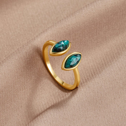Bague enveloppante en jade vert