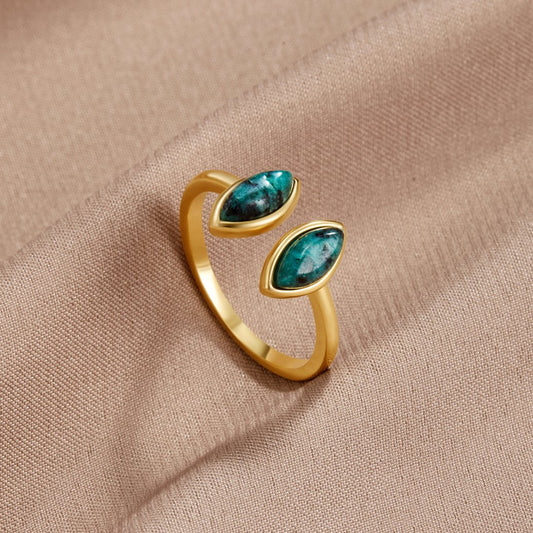 Bague enveloppante en jade vert