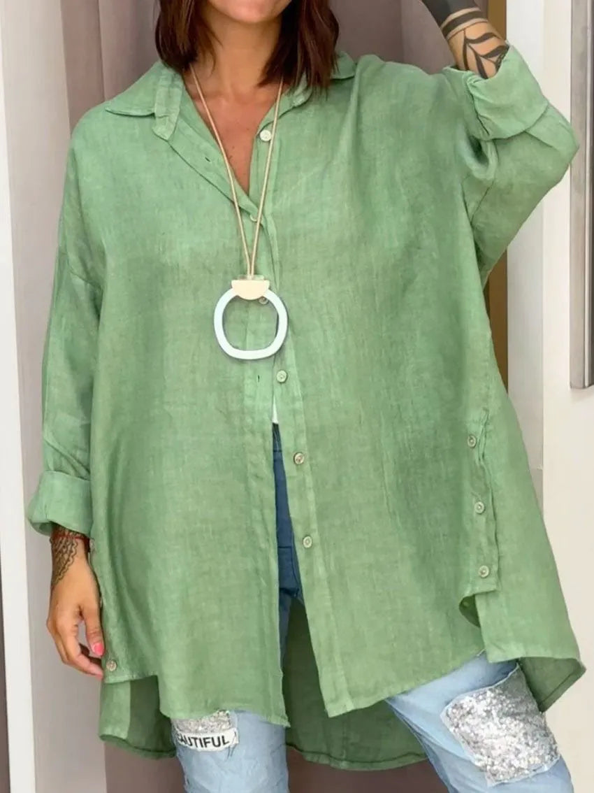 Sophia™ | Oversized overhemd met knoopjes