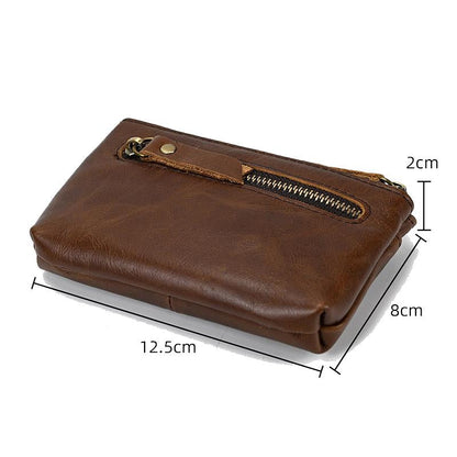 Heren Multi-Layer Ritssluiting Rundleer Mini-Etui 08633412Y