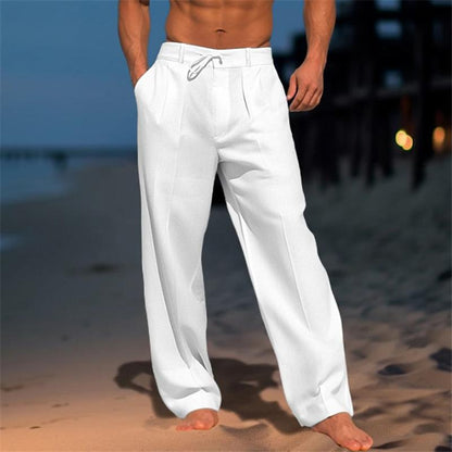 Nathan™ - Leinenhose in Volltonfarbe
