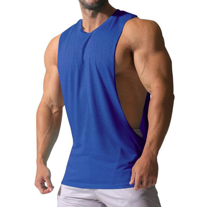 Herren Lockeres Unifarbenes Sport- und Fitness-Tanktop mit Seitenschlitzen 23142265Z