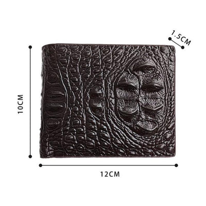 Herren Kurz Vintage Krokodilschädel Multi-Karten Brieftasche 72231672U