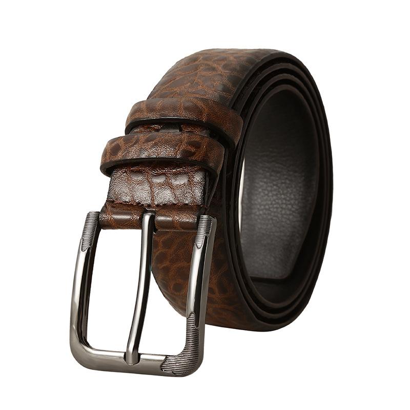 Herren Retro Lässiger Vielseitiger Hochwertiger Dornschließen-Ledergürtel 33729143K
