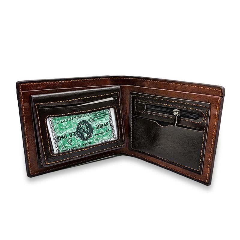 Herren Kurz Vintage Krokodilschädel Multi-Karten Brieftasche 72231672U