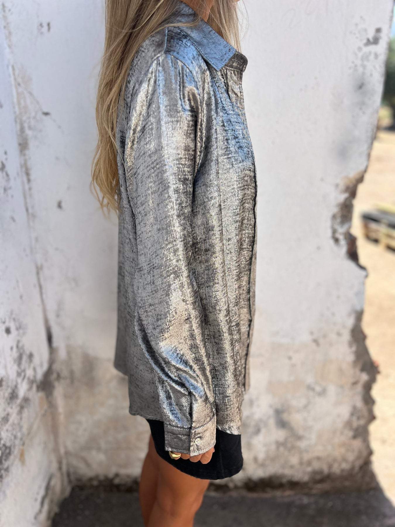 Zella™ | Chic glinsterend overhemd