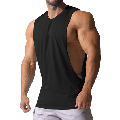 Herren Lockeres Unifarbenes Sport- und Fitness-Tanktop mit Seitenschlitzen 23142265Z