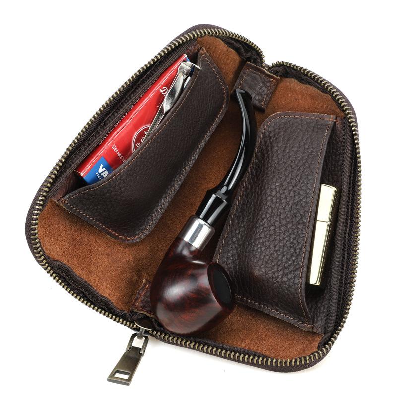 Herren Multifunktionale Tragbare Tabak Leder Aufbewahrungstasche 22771506K