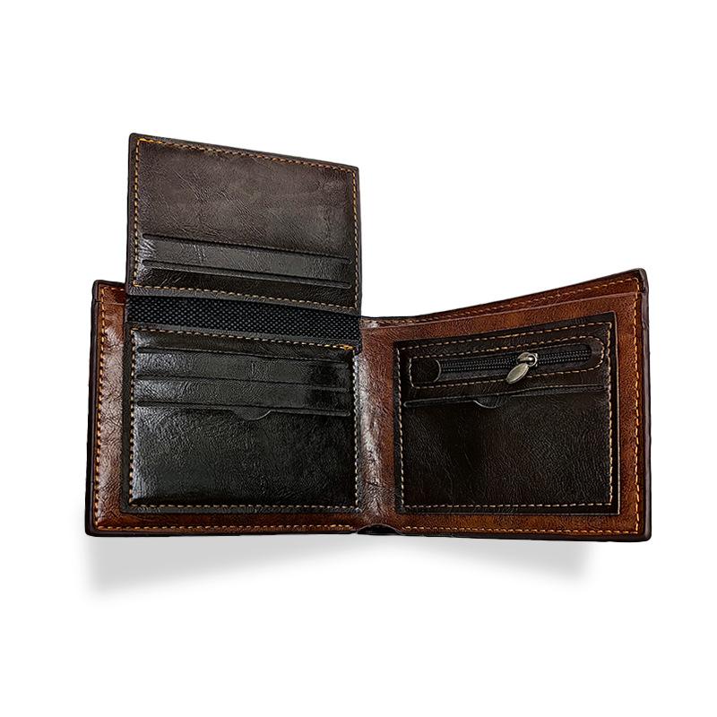 Herren Kurz Vintage Krokodilschädel Multi-Karten Brieftasche 72231672U