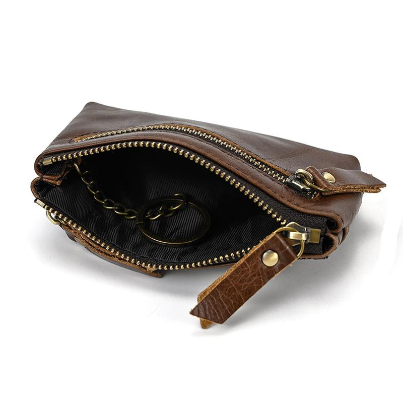 Heren Multi-Layer Ritssluiting Rundleer Mini-Etui 08633412Y