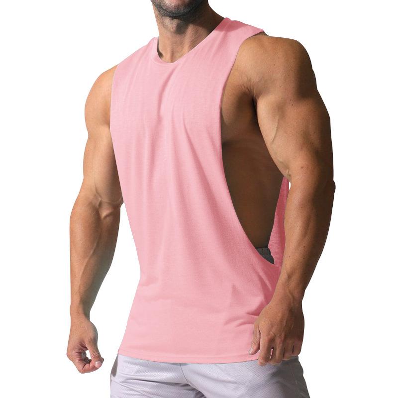 Herren Lockeres Unifarbenes Sport- und Fitness-Tanktop mit Seitenschlitzen 23142265Z