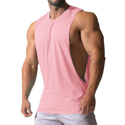Herren Lockeres Unifarbenes Sport- und Fitness-Tanktop mit Seitenschlitzen 23142265Z