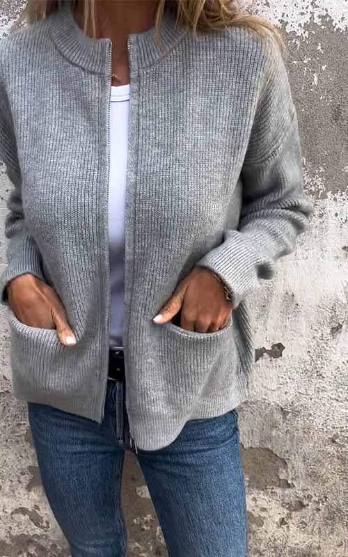 SARIA™ – Strick-Cardigan mit Reißverschluss