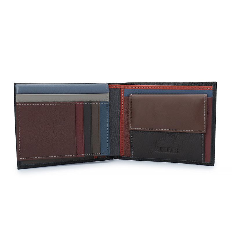 Herren Rindsleder Oberste Schicht Großraum Multi-Kartenfächer Echtleder Brieftasche 86670176U