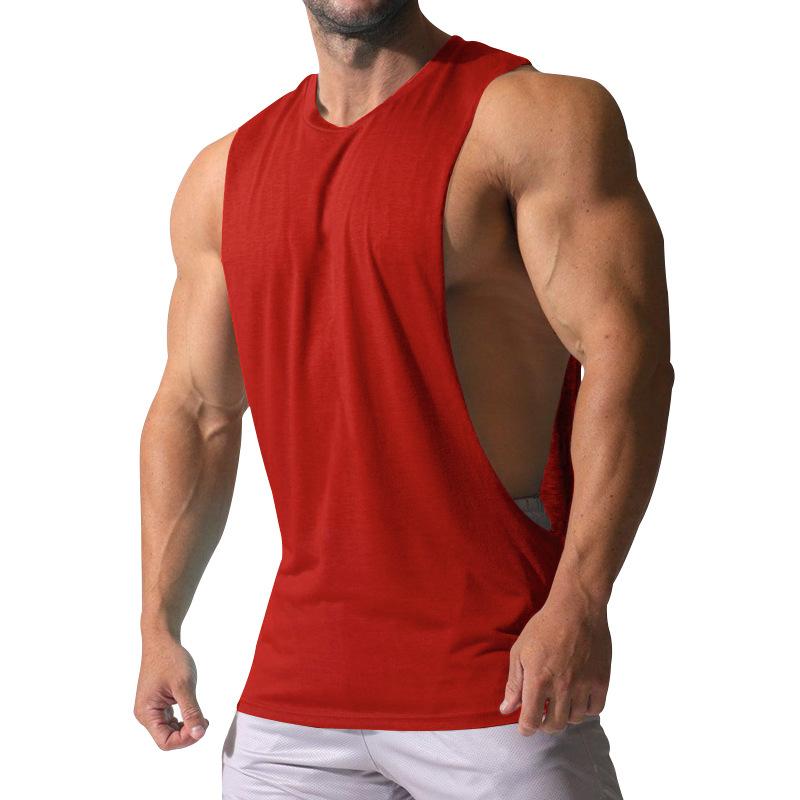 Herren Lockeres Unifarbenes Sport- und Fitness-Tanktop mit Seitenschlitzen 23142265Z