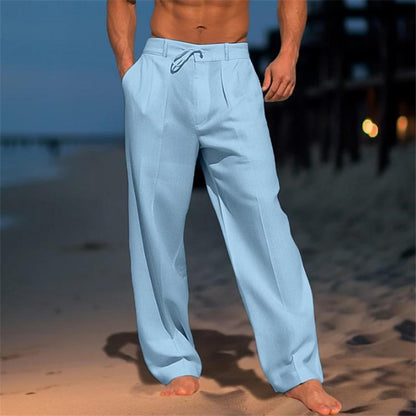 Nathan™ - Leinenhose in Volltonfarbe