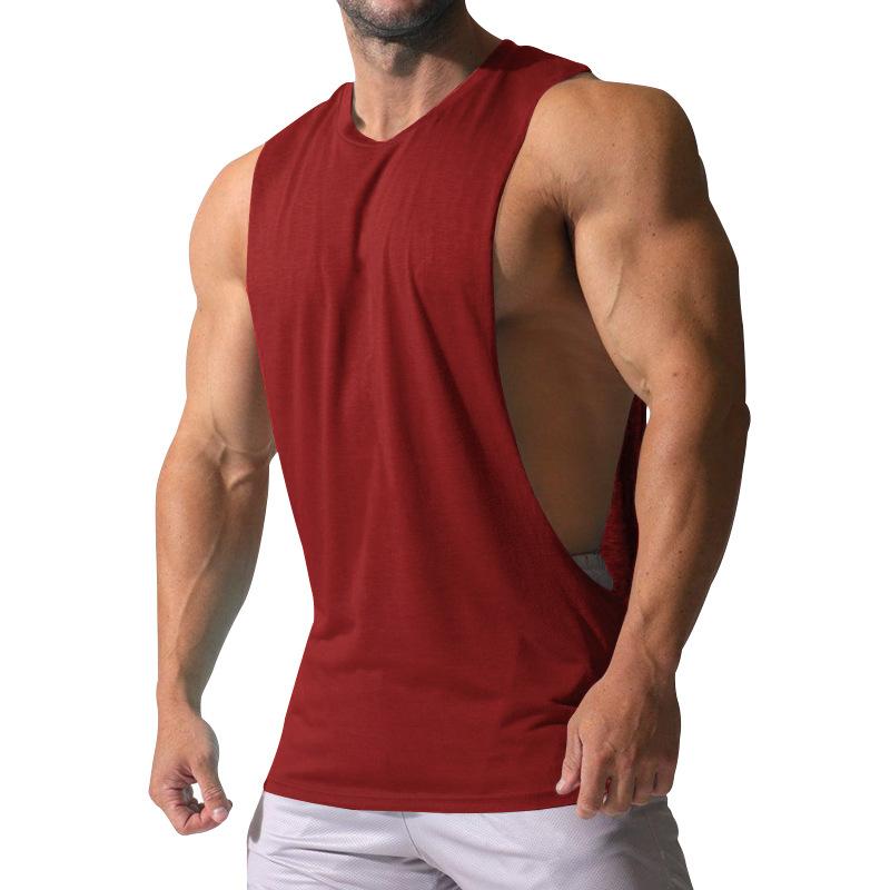Herren Lockeres Unifarbenes Sport- und Fitness-Tanktop mit Seitenschlitzen 23142265Z