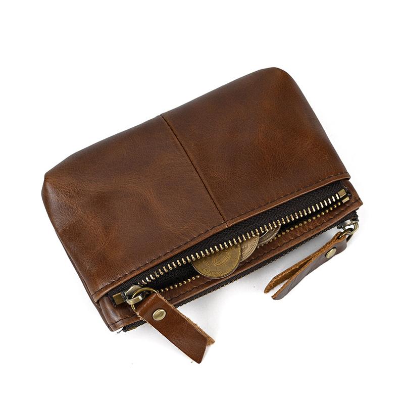Heren Multi-Layer Ritssluiting Rundleer Mini-Etui 08633412Y
