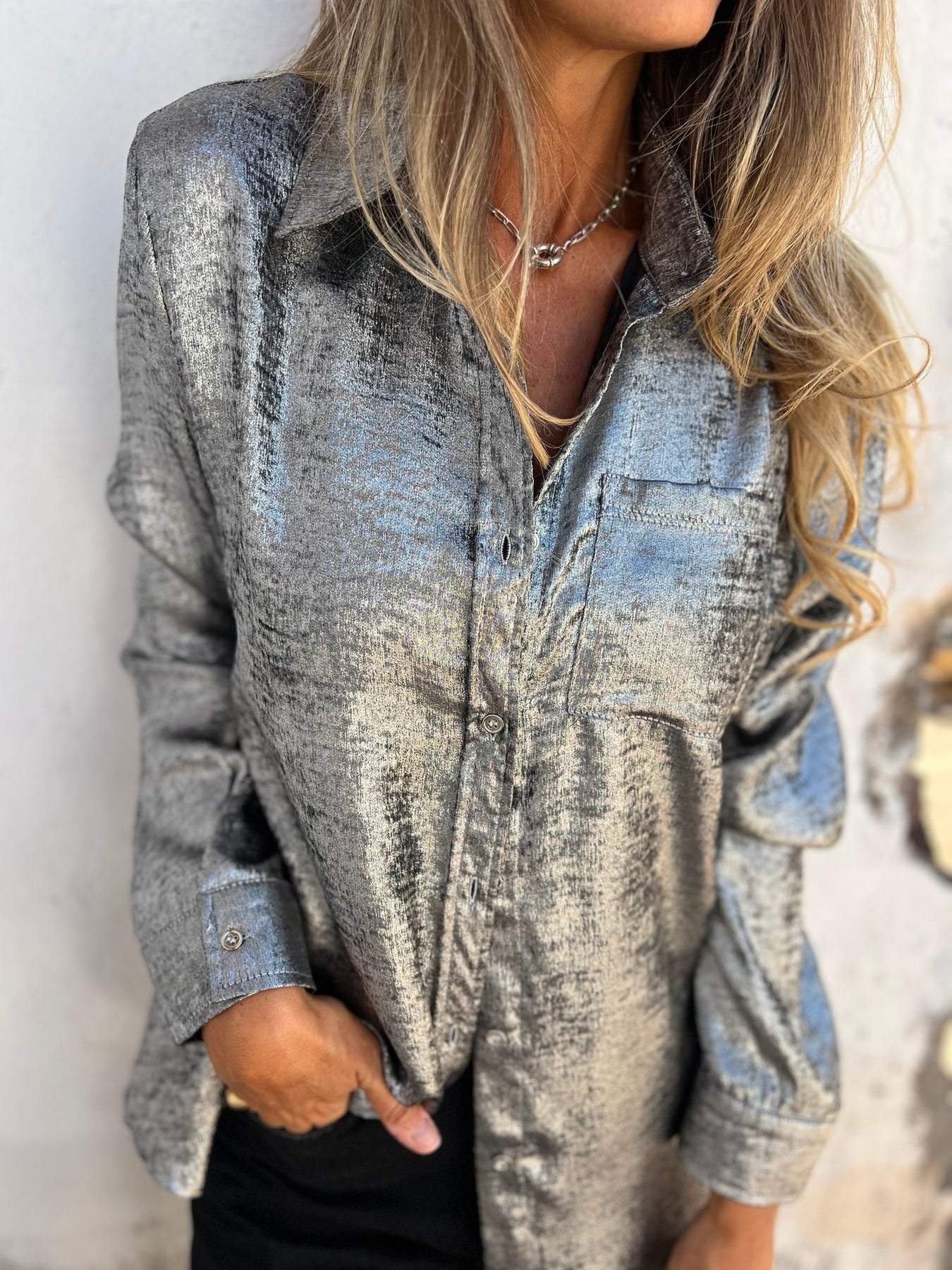 Zella™ | Chic glinsterend overhemd