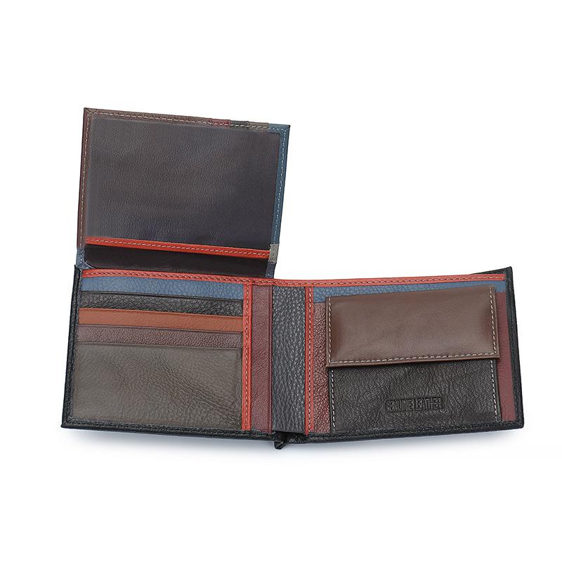 Herren Rindsleder Oberste Schicht Großraum Multi-Kartenfächer Echtleder Brieftasche 86670176U