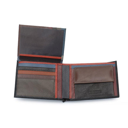 Herren Rindsleder Oberste Schicht Großraum Multi-Kartenfächer Echtleder Brieftasche 86670176U