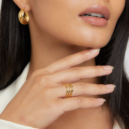 Kiya Gelaagde Gouden Ring