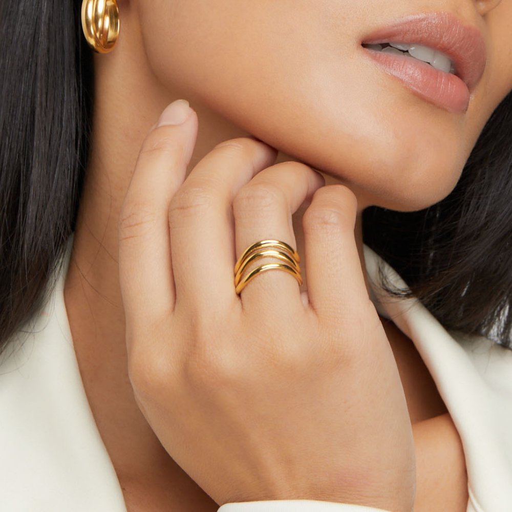 Kiya Gelaagde Gouden Ring