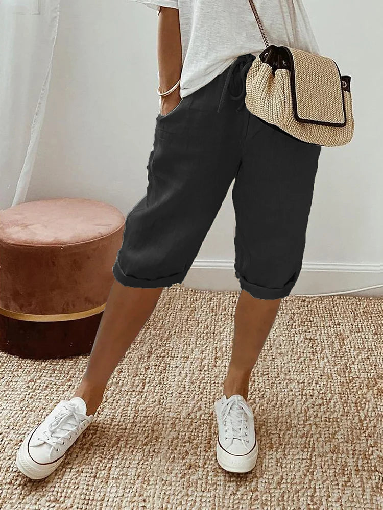 THARAH | Comfortabele short met omslagzoom