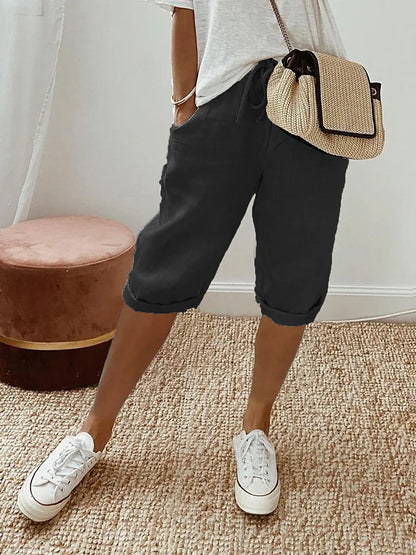 THARAH | Comfortabele short met omslagzoom