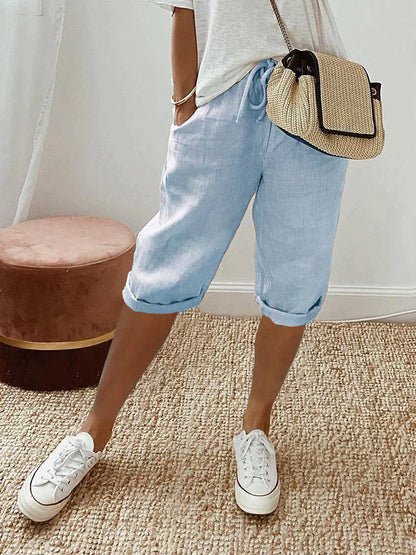 THARAH | Comfortabele short met omslagzoom