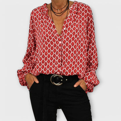 Elegance Flow V-Ausschnitt Bluse