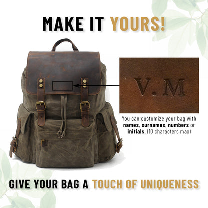 Jacob – Vintage Waxed Canvas Rugzak