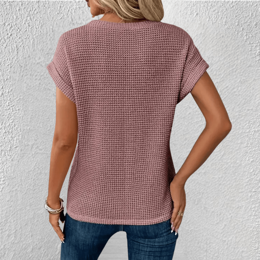 Luna wafelgebreide top