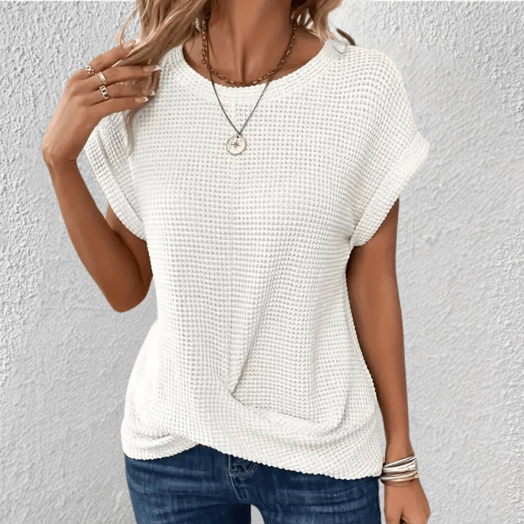 Luna wafelgebreide top