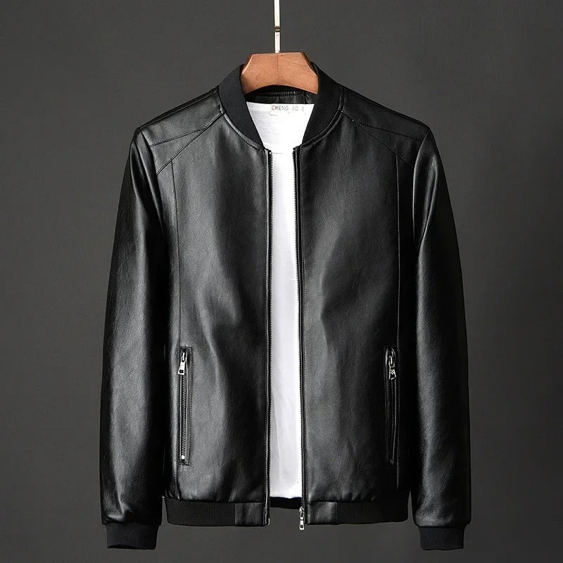 Leder-Motorradjacke