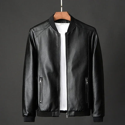 Leder-Motorradjacke