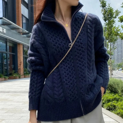 Cozy | Zopfmuster-Strickjacke