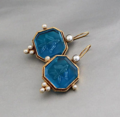 Maeble™ | Vintage-Ohrringe mit grünem Stein und Perle