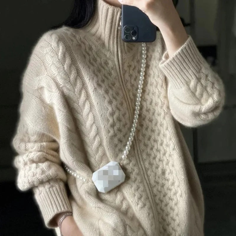 Cozy | Zopfmuster-Strickjacke