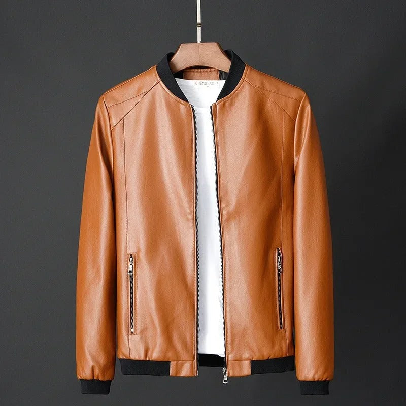 Leder-Motorradjacke