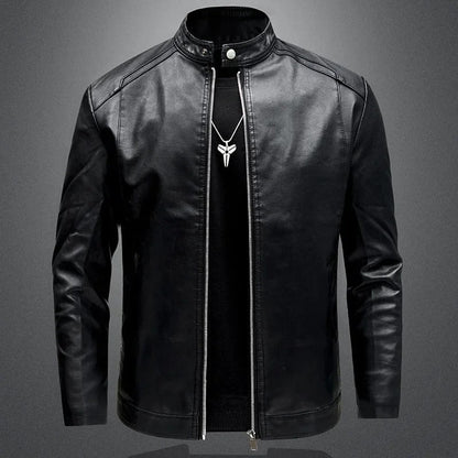 Elegante Herren Leder Bikerjacke