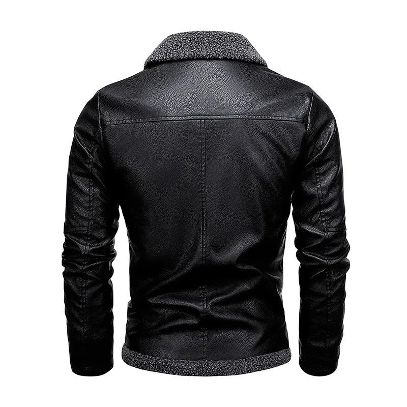 Elegante Fleece-Lederjacke
